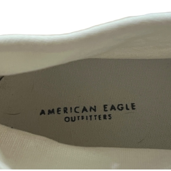 American Eagle Outfitters Canvas High Tops White with Rainbow Laces and Soles - Picture 8 of 9